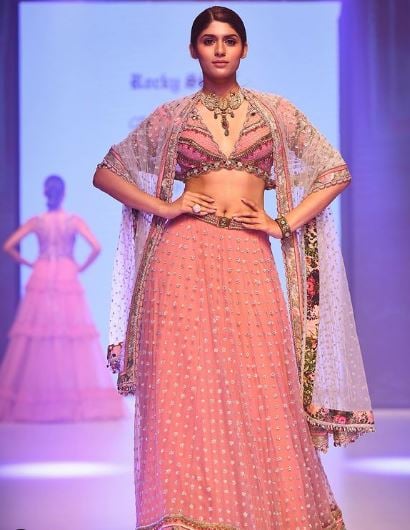 Trisha Shetty walking the ramp at Delhi Times Fashion Week