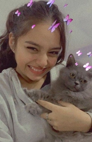 Trupti Mishra with her pet cat