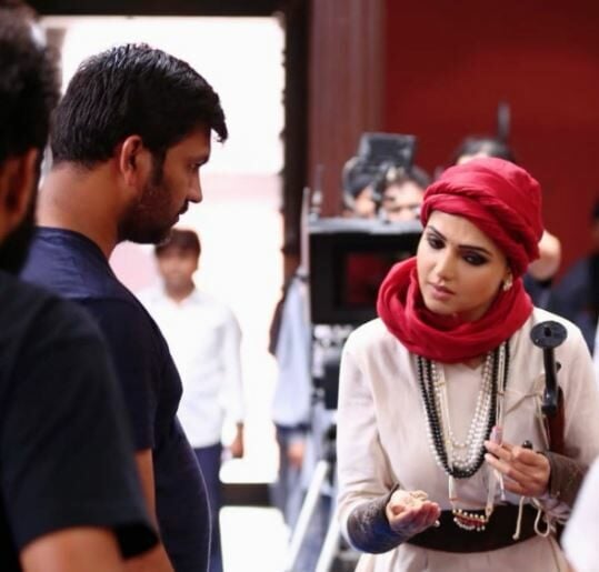 Trupti Toradmal during the shoot of the film Fatteshikast