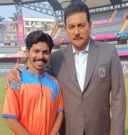 Tushar Ghadigaonkar with Ravi Shastri