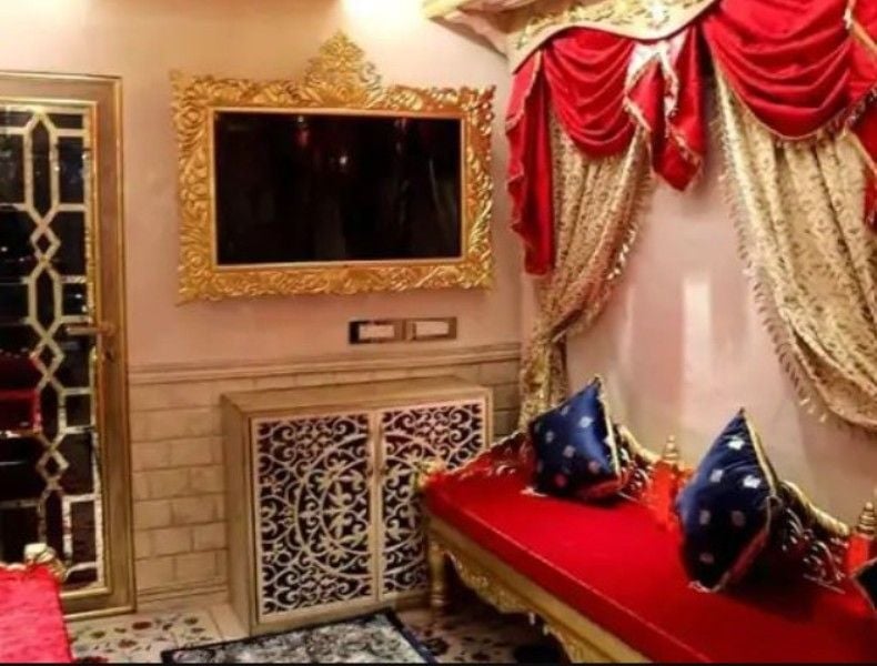 Tv installed inside of the Rath made for Mukesh Sahani in July 2023