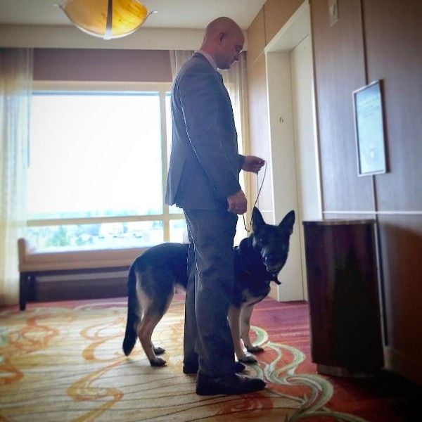 Ty Carter with his pet dog