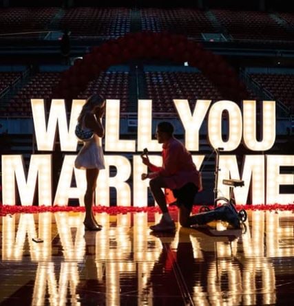 Tyrese Haliburton proposing to Jade Jones