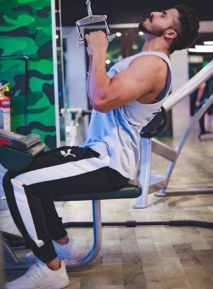 Tyson Sidhu during his workout