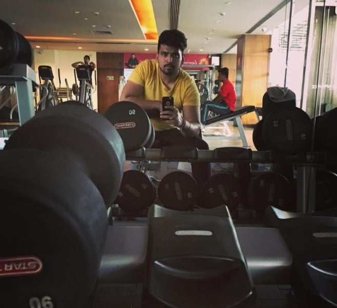 Uchana Amit in the gym