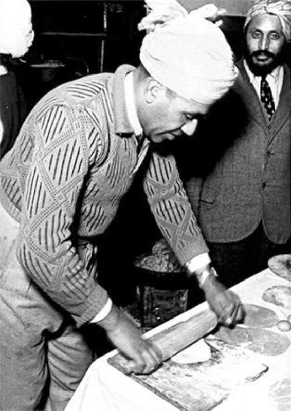 Udham Singh at a langar seva