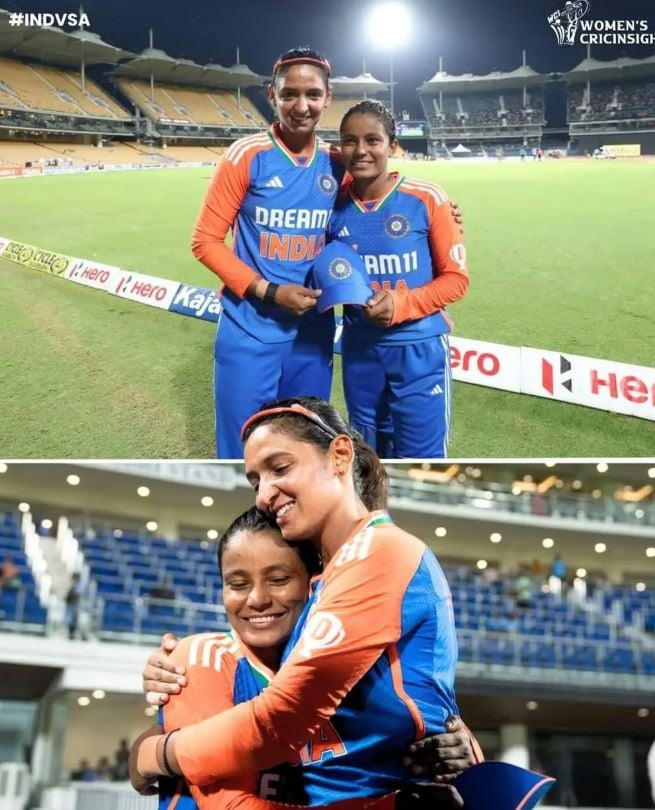 Uma Chetry receiving her debut cap