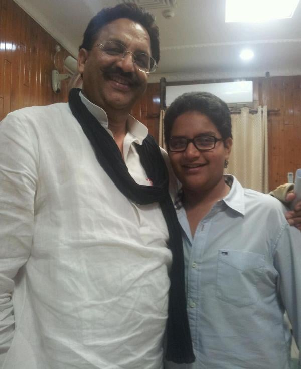 Umar Ansari with his father during his school days