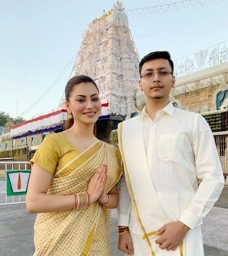 Urvashi Rautela in a temple
