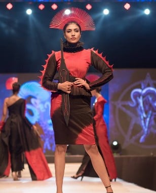 Urvi Shetty while walking a runway