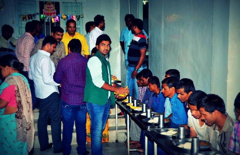 Utkarsh Shinde celebrating his birthday with blind and orphaned children