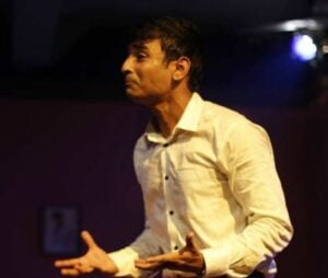 Utsav Sarkar in a still from the play The Glass Menagerie