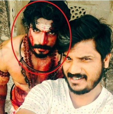 Vaibhav Chavan on the sets of the television serial Swarajyarakshak Sambhaji (2017)