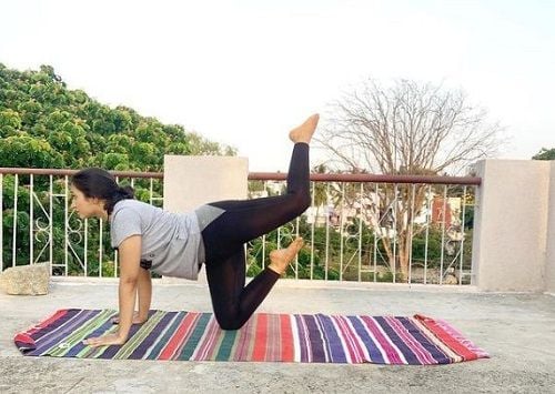 Vaishnavi Gowda doing Yoga