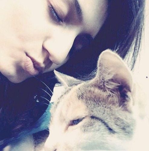 Vaishnavi Gowda with her pet cat