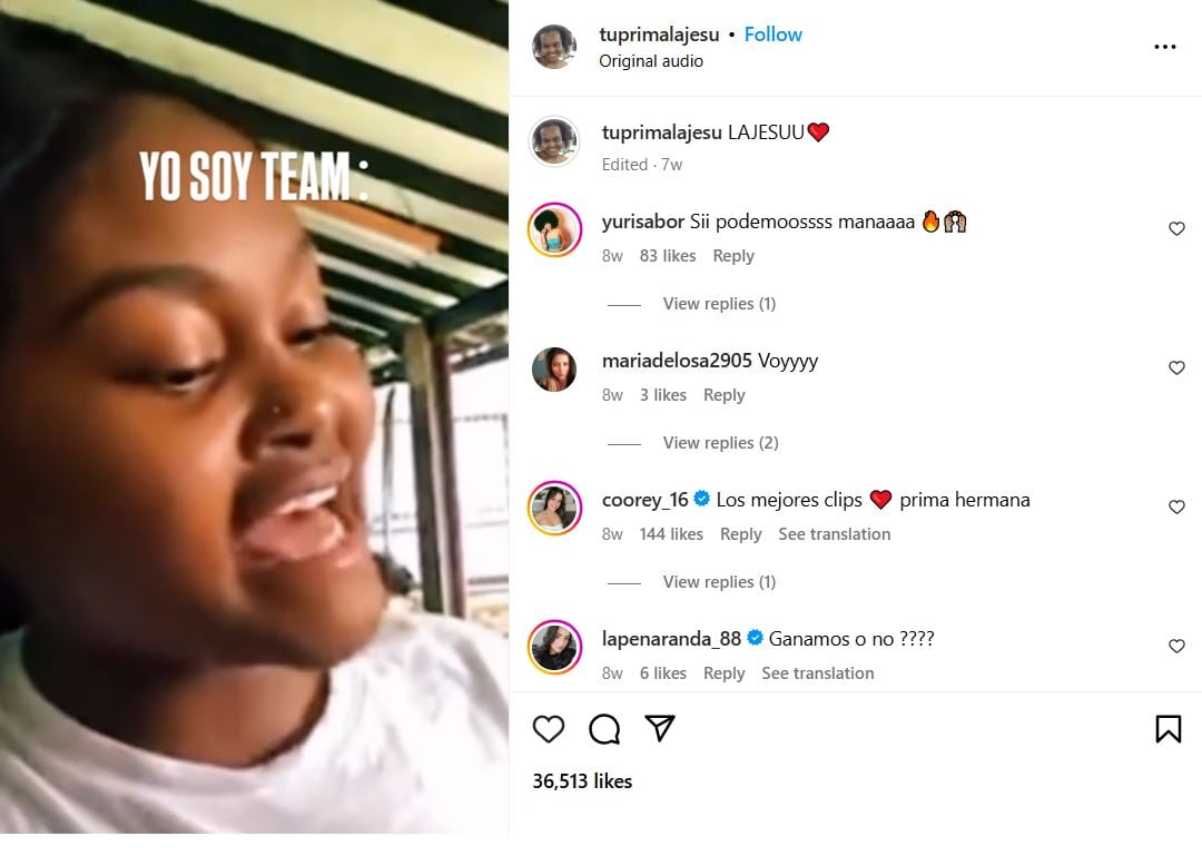 Valentina Ruiz in a still from a video which she posted early in her career