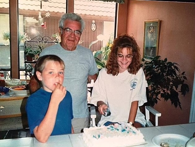 Vance and his sister at their grandparents