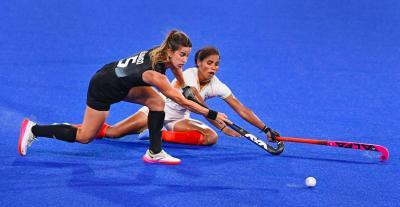 Vandana Katariya during a hockey tournament