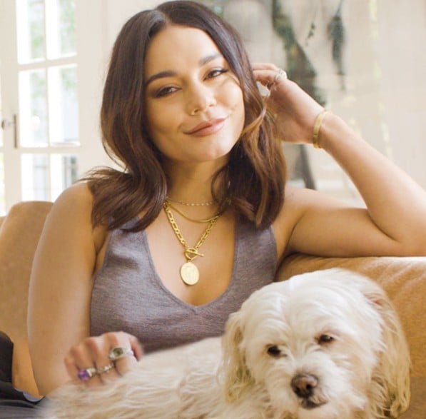 Vanessa Hudgens posing with her pet