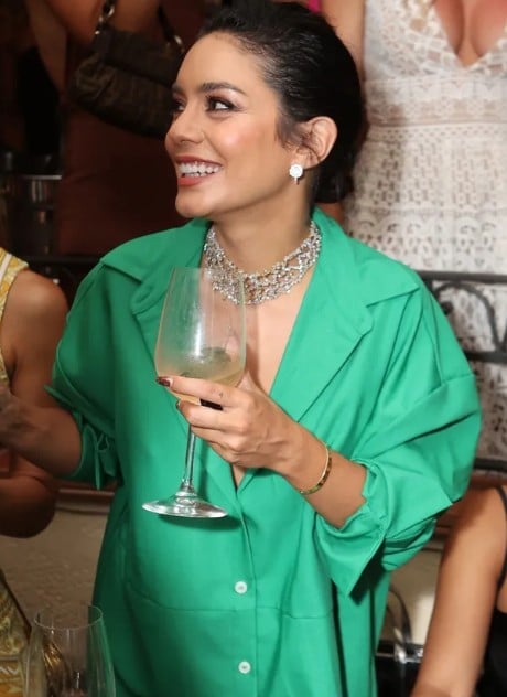 Vanessa Hudgens while enjoying wine