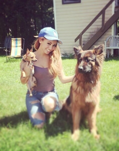 Vanessa Morgan with her dogs