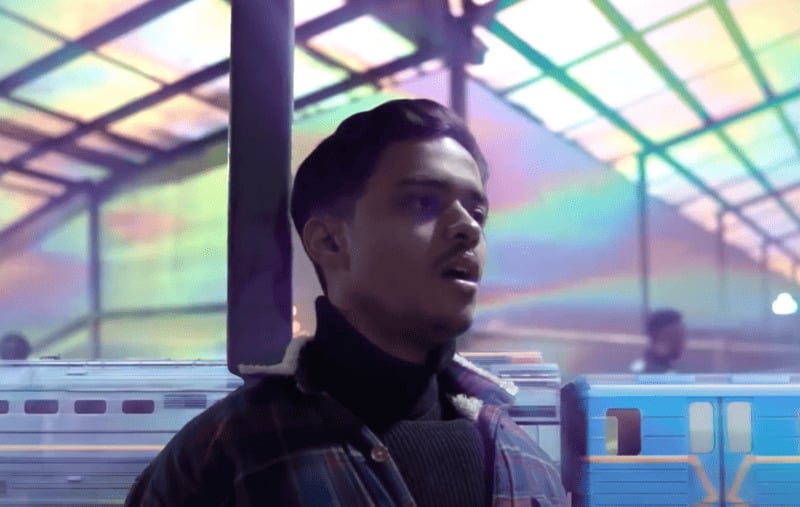 Vanshaj Singh in a still from his Hindi rap song titled 