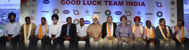 Varinder Singh (fourth from right) with other members of the Indian Men