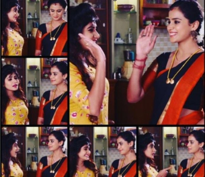 Vasanthi Krishnan (left) in the television show Gorintaku (2021)