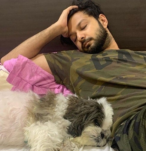 Vatsal Sheth with his pet dog