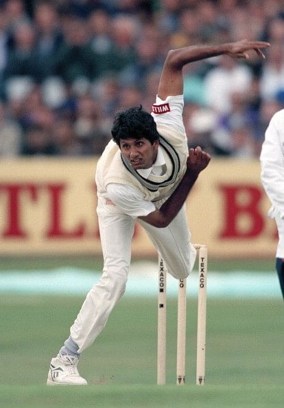 Venkatesh Prasad in action against South Africa in 1996