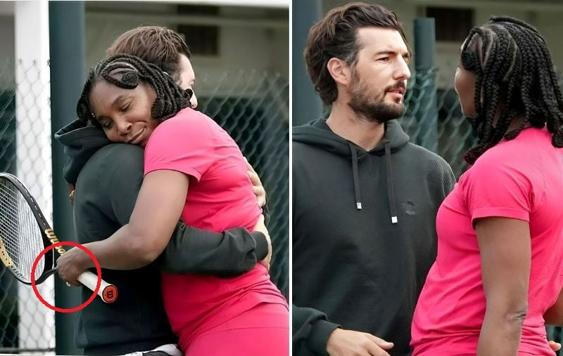 Venus Williams with Andrea Preti during a training session in Rome