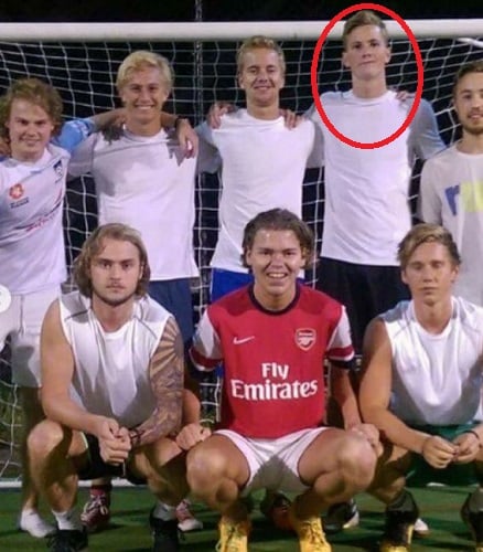 Vetle Dale Svendsen with his football team