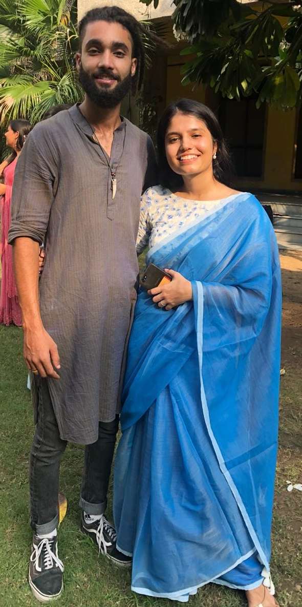 Vichaar with a friend when he studied at NIFT Gandhinagar