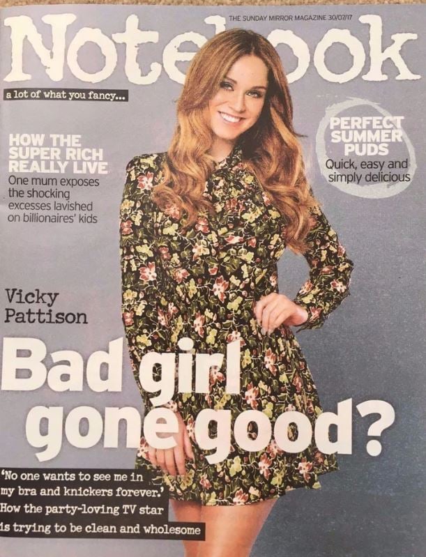 Vicky Pattison featured on the cover of the Notebook magazine