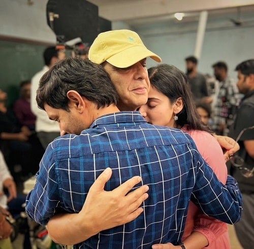 Vidhu Vinod Chopra on the sets of 12th Fail