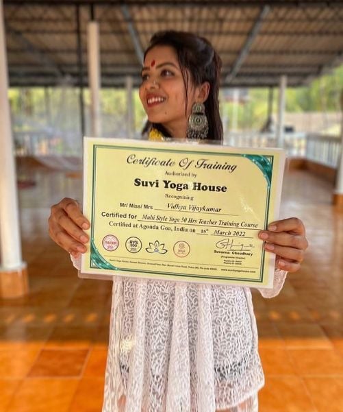 Vidyaa Vijay certification