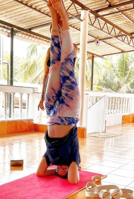 Vidyaa Vijay practising yoga