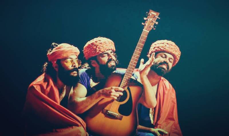 Vijay Krishna performing in a theatrical production at Shoonya Art and Cultural Association in Bengaluru