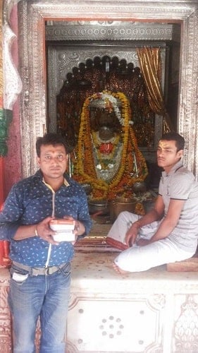 Vijay Kumar Dogra in a temple