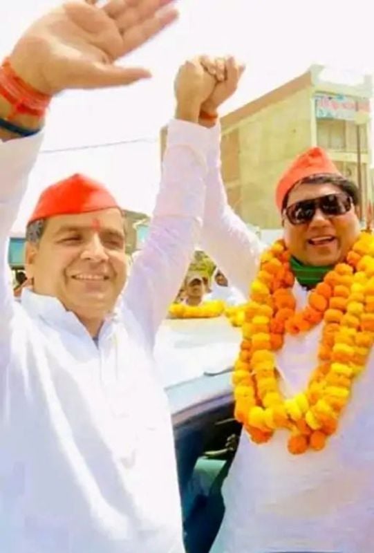 Vijay Lal Yadav campaigning in Azamgarh Lok Sabha by-election