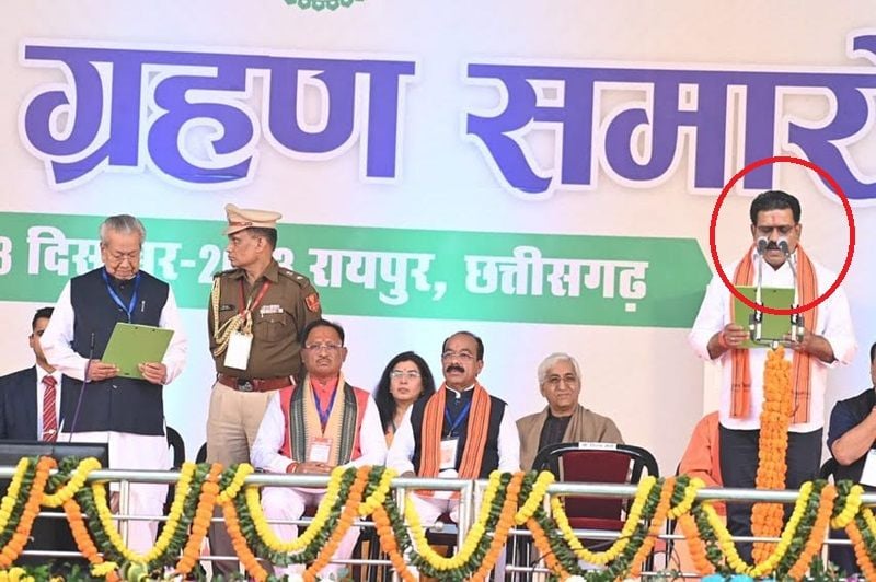 Vijay Sharma during oath taking ceremony as a Deputy Chief Minister