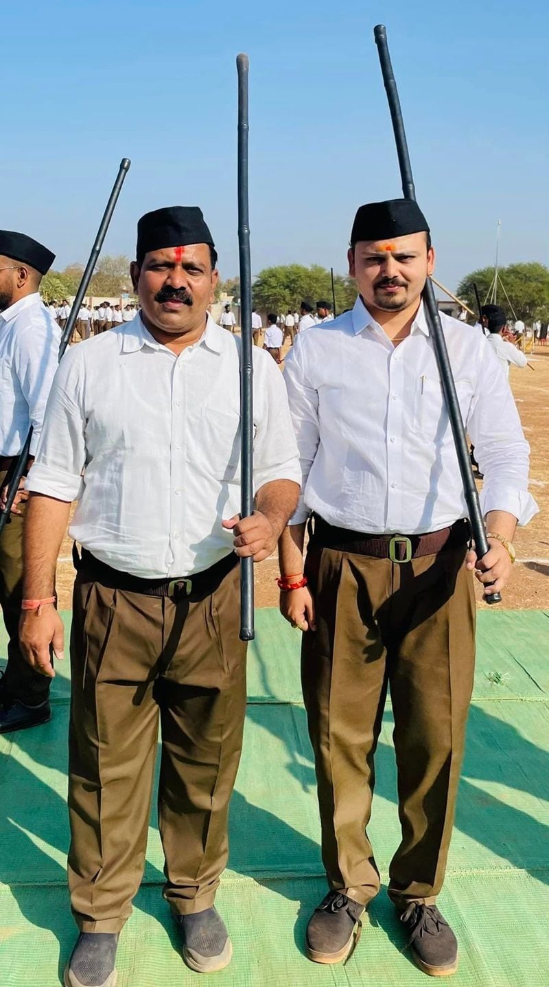 Vijay Sharma (left) as a part of RSS