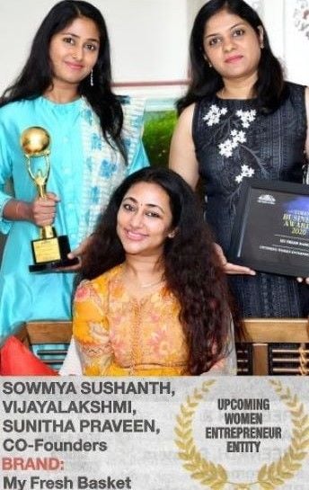 Vijaya Lakshmi with other co-founders of My Fresh Basket