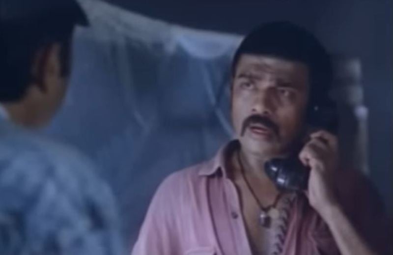 Vijayaraghavan (as Ramji Rao) in a still from the film ‘Ramji Rao Speaking’ (1989)