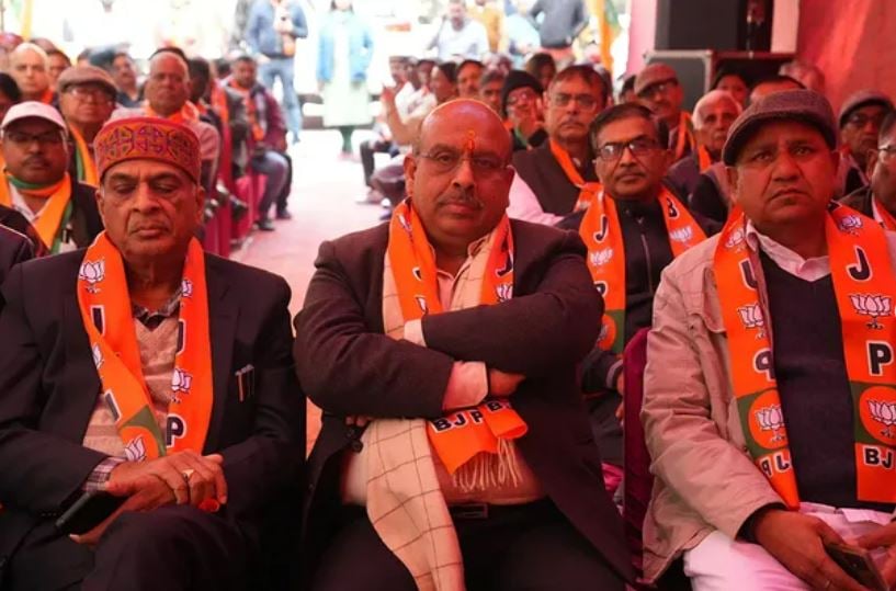 Vijender Gupta attending a program organised for Bharatiya Janata Party workers