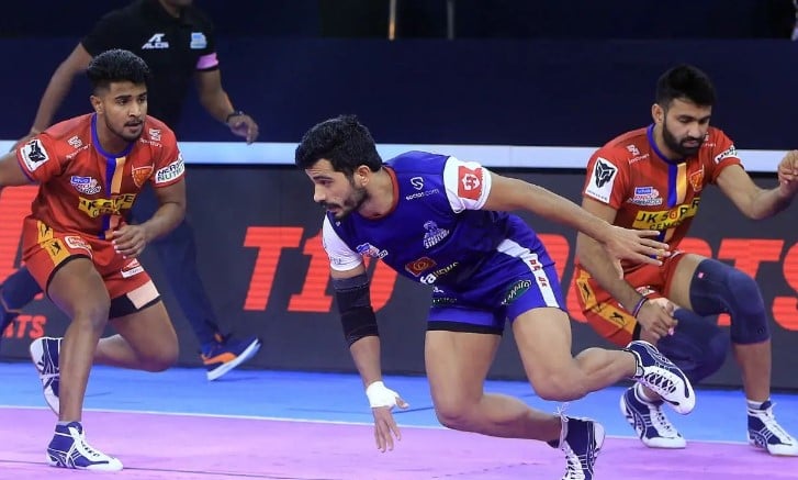 Vikash Kandola while in action during a Kabaddi match