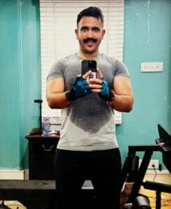 Vikramaditya Singh posing after completing his workout session