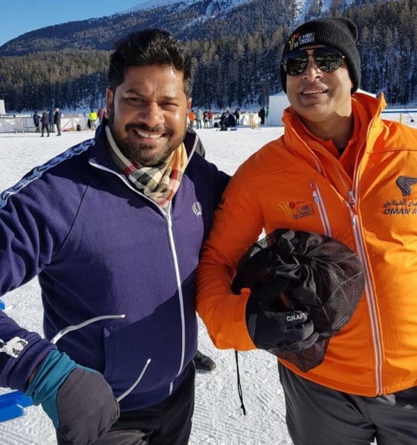 Vikrant Gupta (left) in Saint Moritz