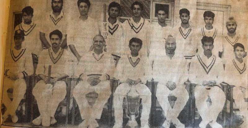 Vikrant Gupta (standing third from right) with his Under19 team