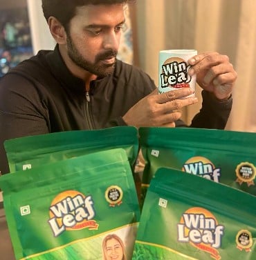 Vikranth Santosh while promoting a commercial product on social media
